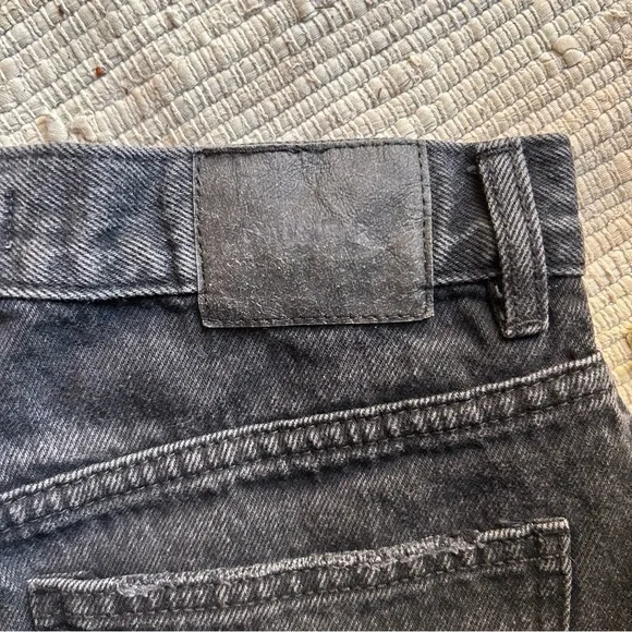 PULL & BEAR Black Distressed Frayed Denim Shorts - Picture 6 of 8